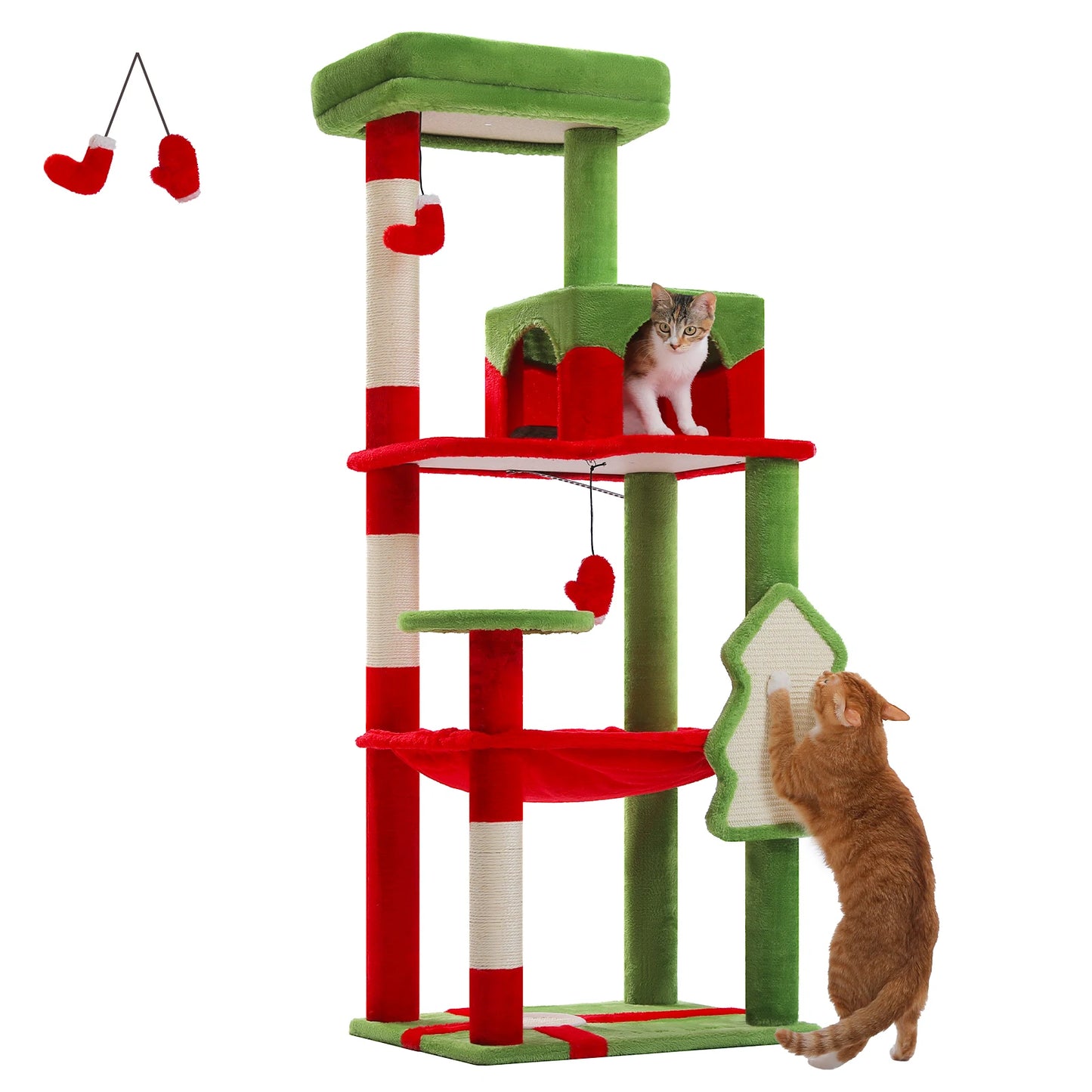 PAWZ Road Cat Tree Indoor 5 Level Tower With Hammock And Scratching Posts