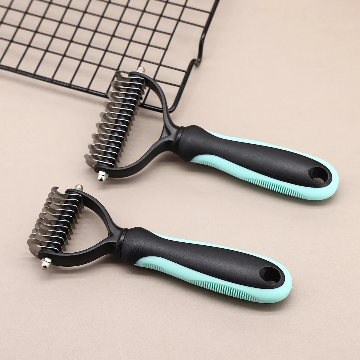 Pet Grooming Brush Double Sided Dematting Rake for Dogs Cats