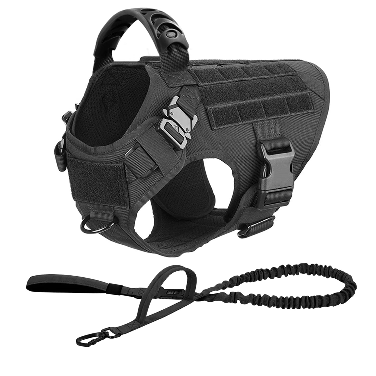 Tactical Dog Harness Leash Set for Large Dogs Training and Walking