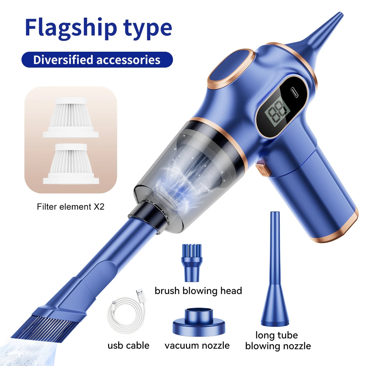 ABS Wireless Car Vacuum Cleaner Mini Handheld Auto And Home