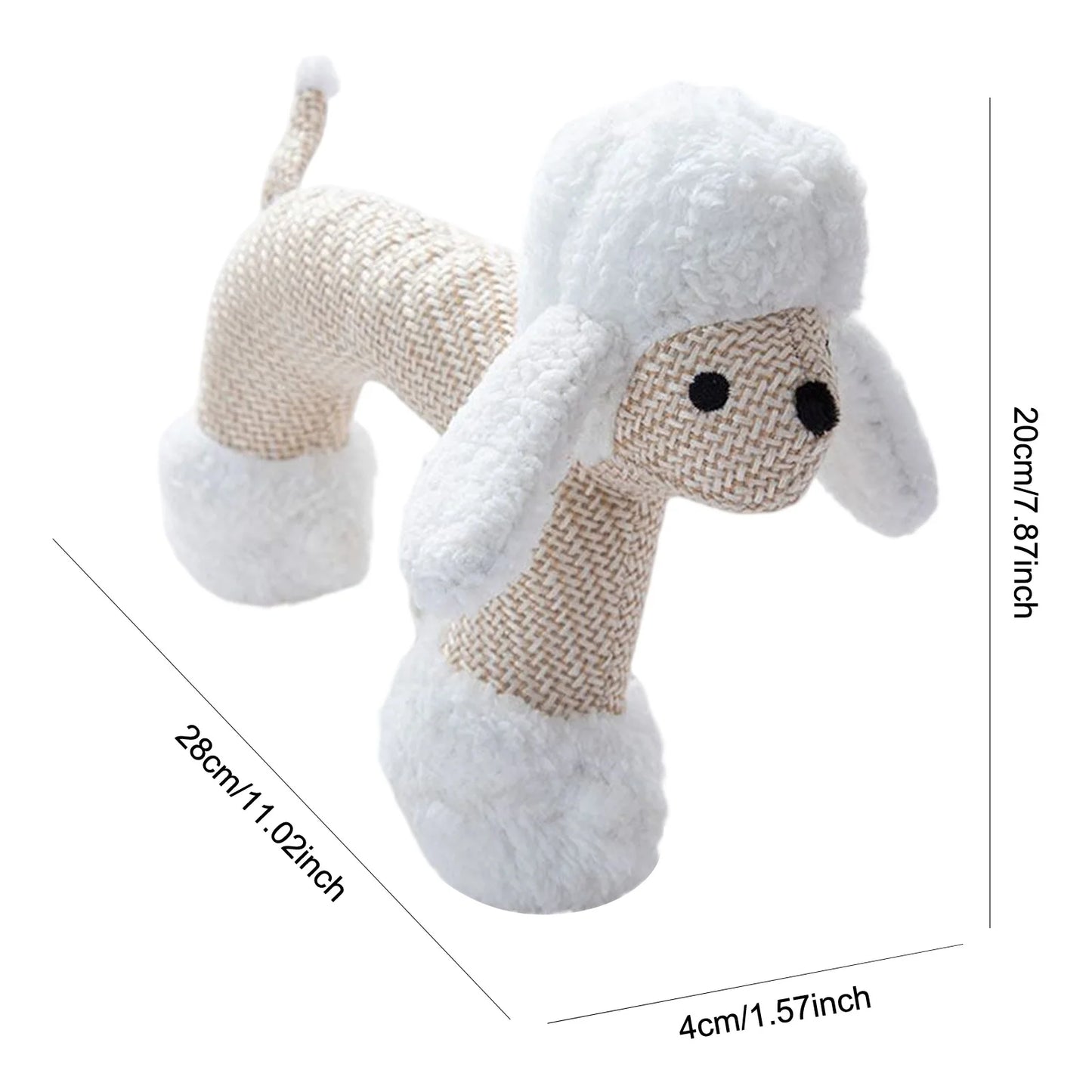 Shunmaii Squeaky Dog Teeth Grinding Toy Plush Linen Animal Shape