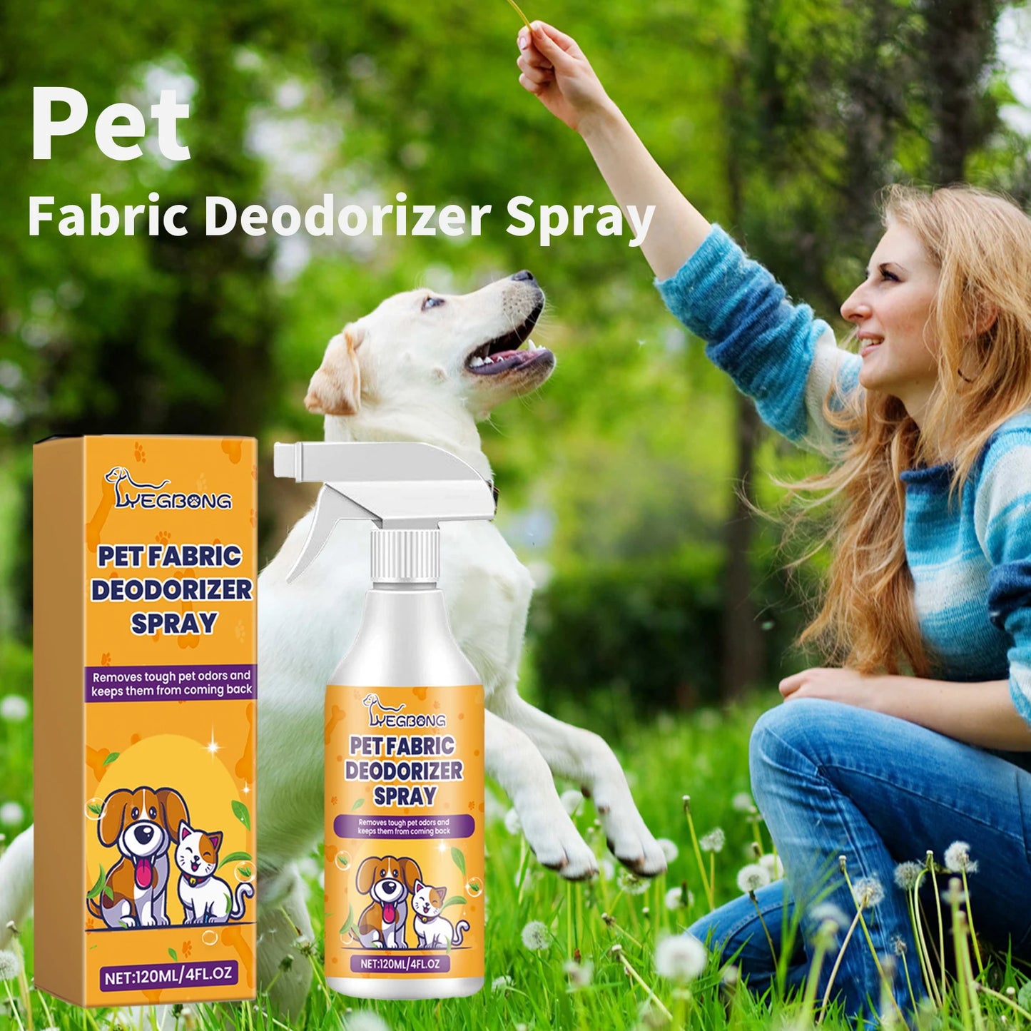 YEGBONG Pet Deodorant Spray Urine Odor Eliminator for Dogs Cats