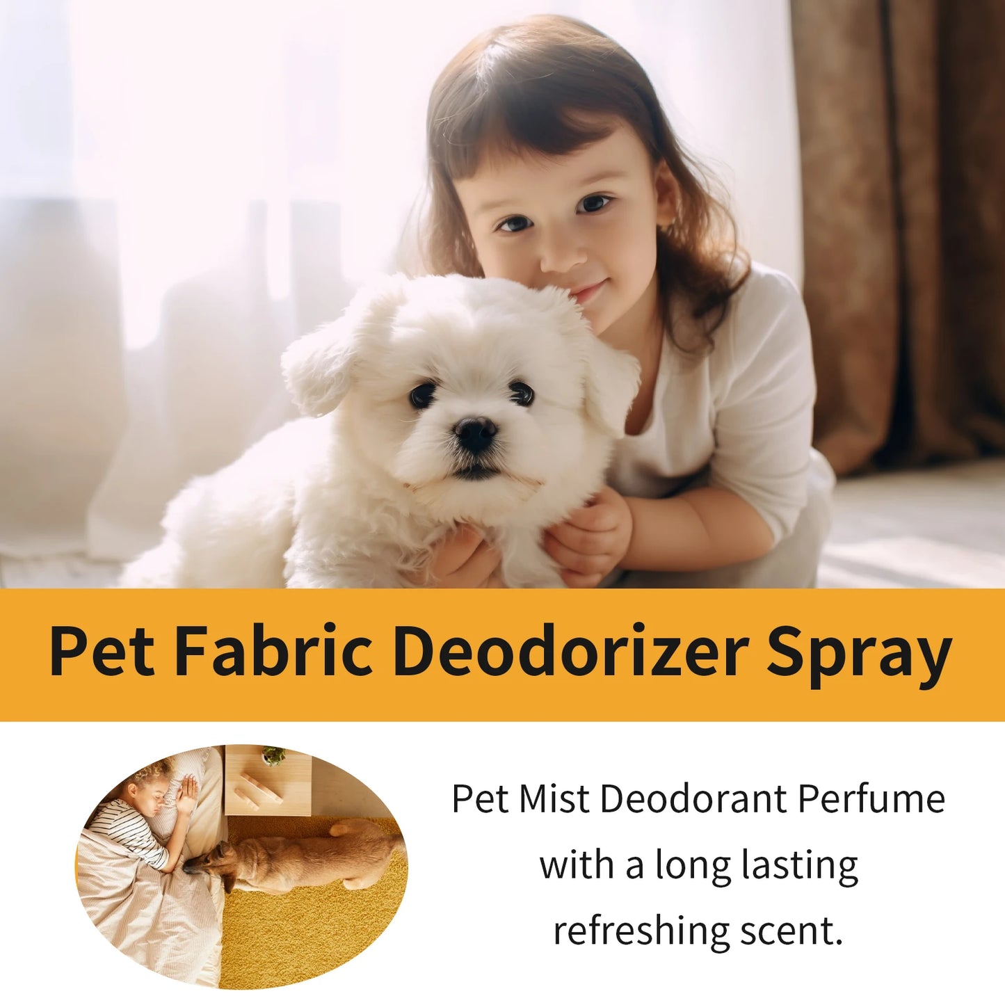 YEGBONG Pet Deodorant Spray Urine Odor Eliminator for Dogs Cats