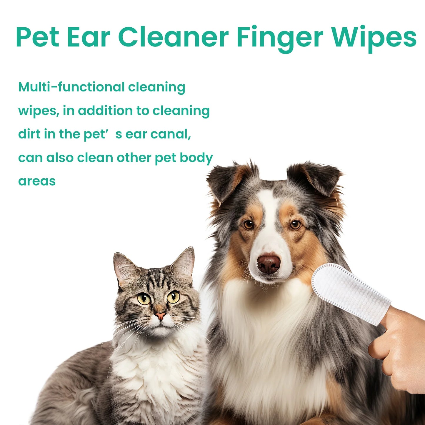 YEGBONG Pet Finger Wipes Multipurpose For Ear Mite Eyes Paws