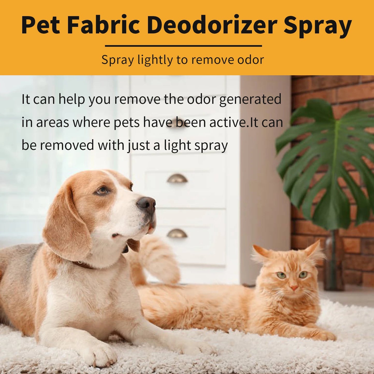 YEGBONG Pet Deodorant Spray Urine Odor Eliminator for Dogs Cats