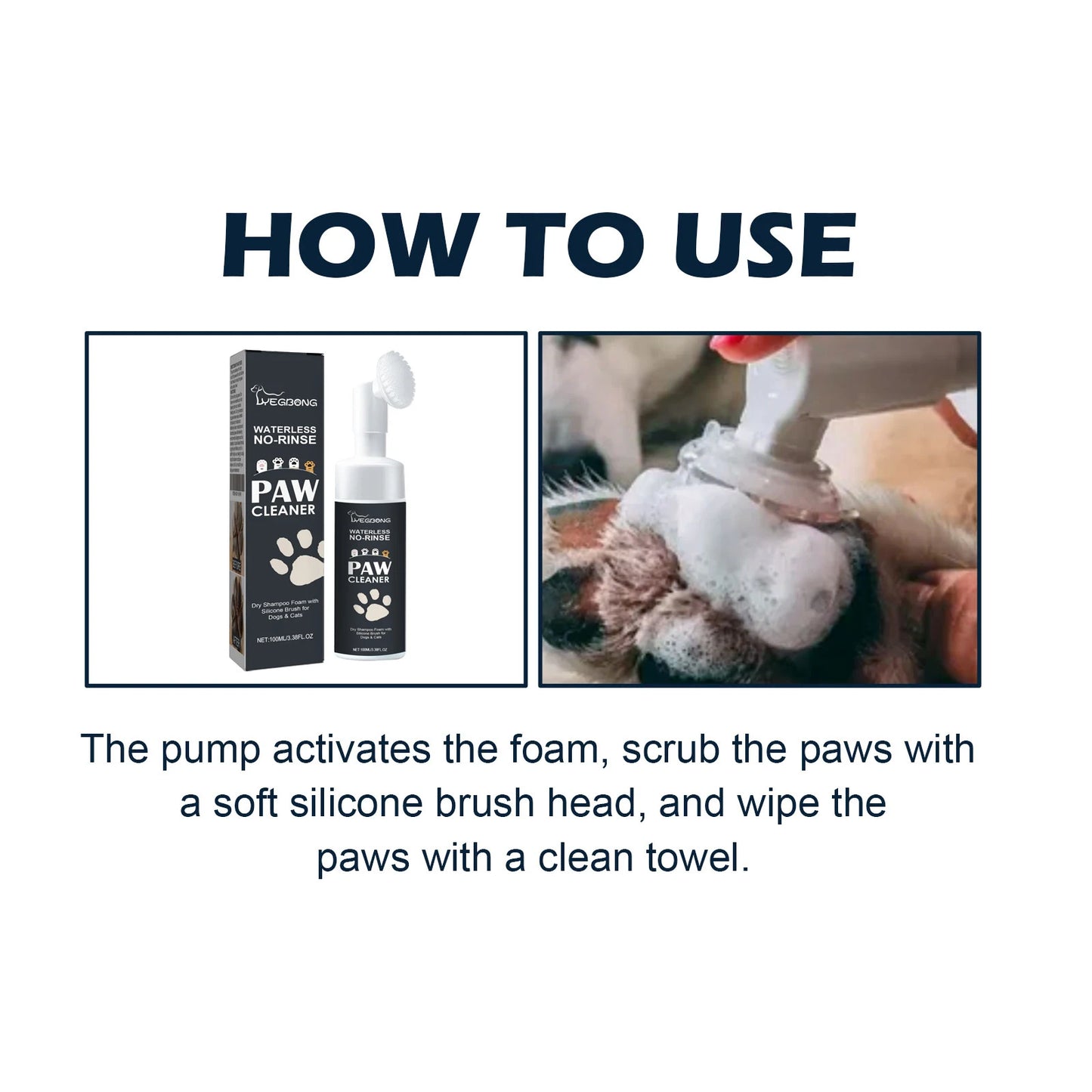 YEGBONG Waterless Pet Paw Cleaner No Rinse Nourishing Formula