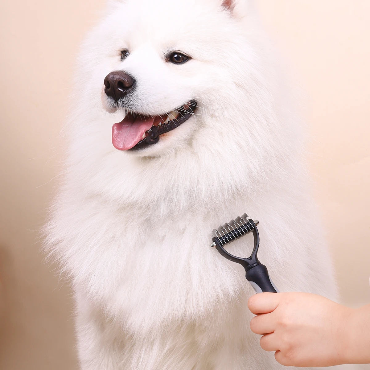 Pet Grooming Brush Double Sided Dematting Rake for Dogs Cats