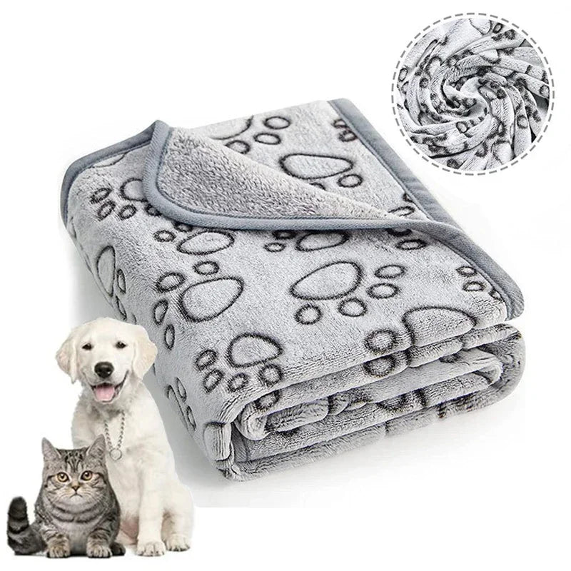 Soft Fluffy Pet Blanket For Cats And Dogs Cartoon Pattern