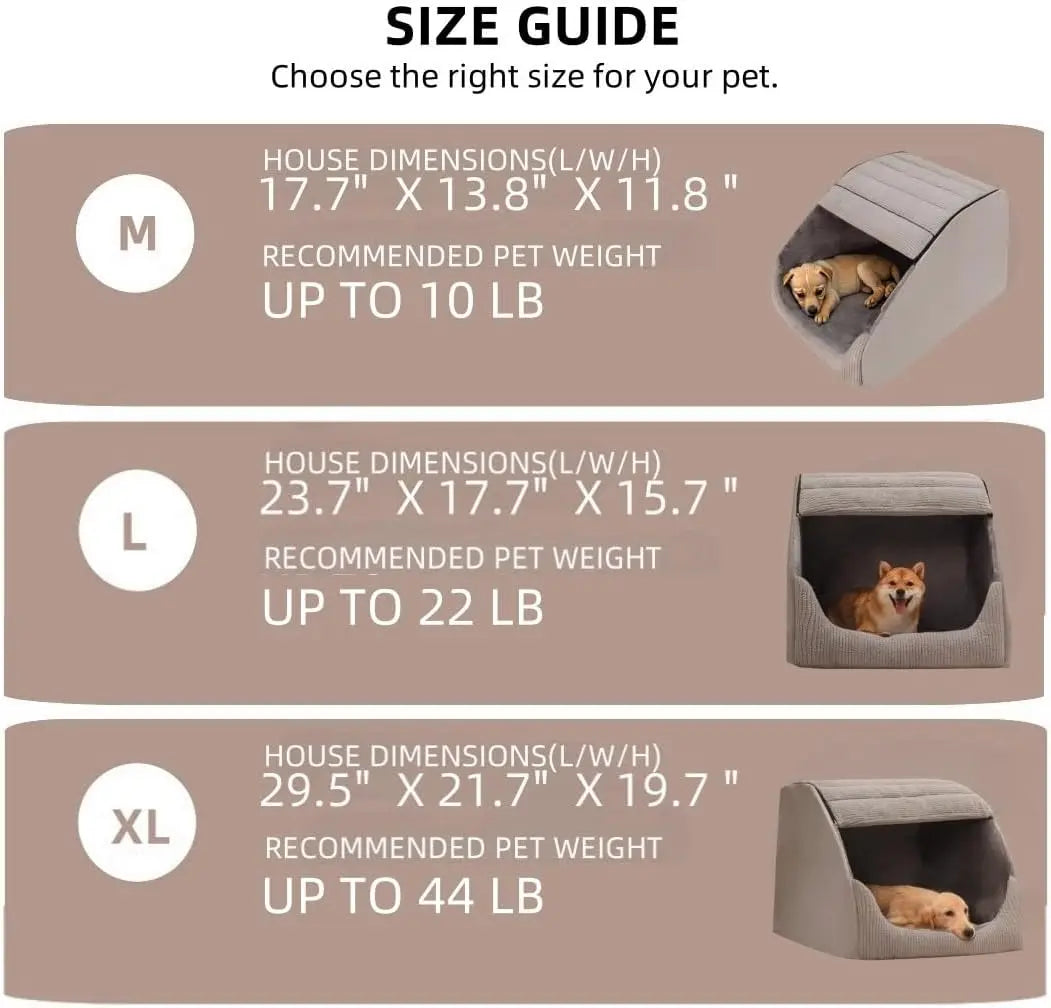 Memory Foam Dog Bed House Plush Cave With Non Slip