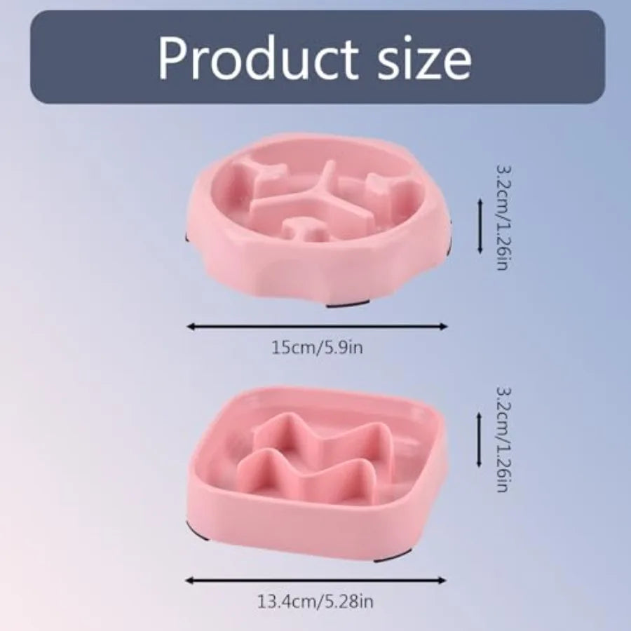2 Pack Slow Feeder Bowls Silicone For Pets Non Slip