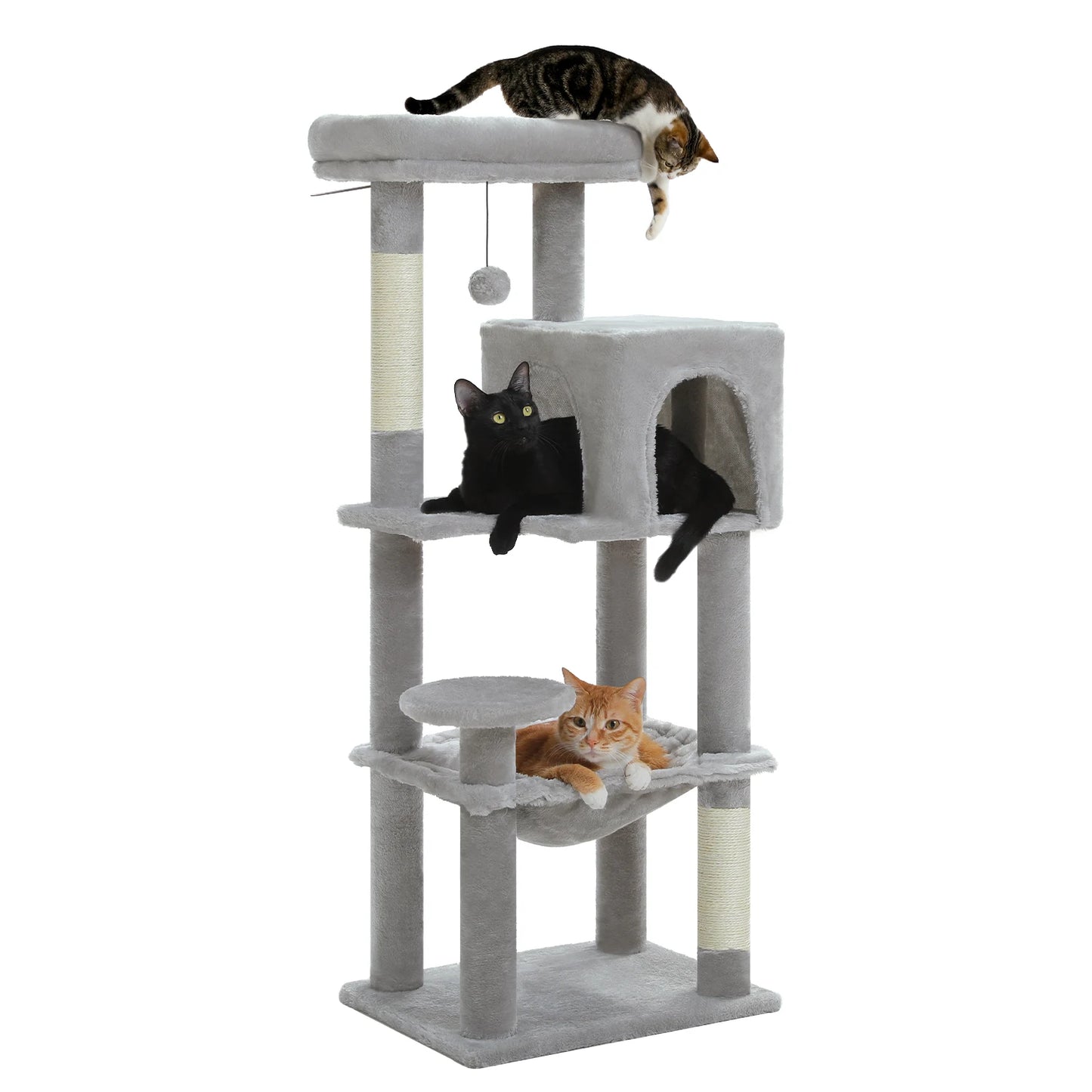 PEQULTI Five Level Cat Tree Tower With Top Perch Hammock