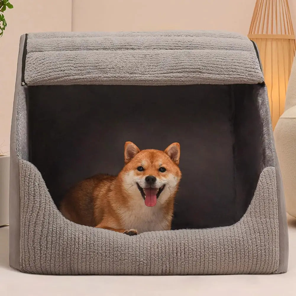 Memory Foam Dog Bed House Plush Cave With Non Slip