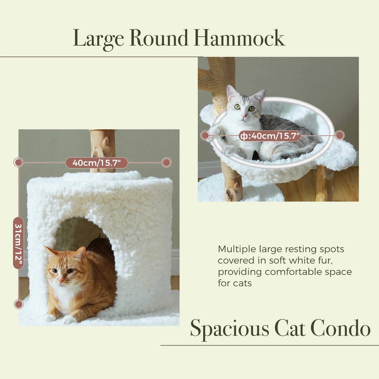 PEQULTICN Cat Tree Modern Tower With Condo Hammock Perches