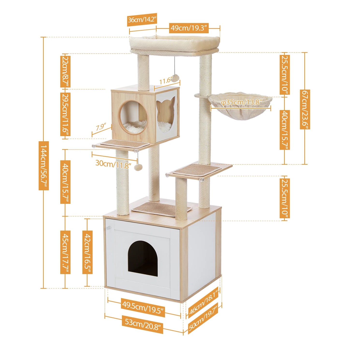PAWZ Ro Multi Level Cat Tree Indoor Tower Scratching Posts