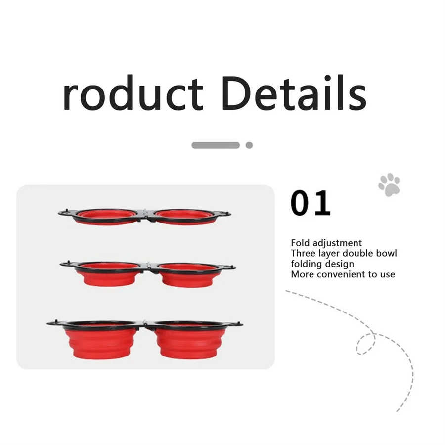 Portable Foldable Dog Bowl Collapsible Silicone Water Dish For Travel