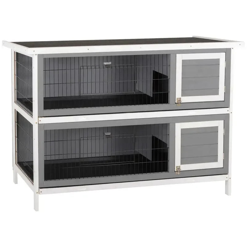 Wooden Small Animal Hutch For Guinea Pigs And Dwarf Rabbits Double Deck