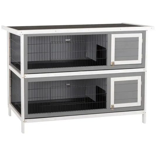 Wooden Small Animal Hutch For Guinea Pigs And Dwarf Rabbits Double Deck