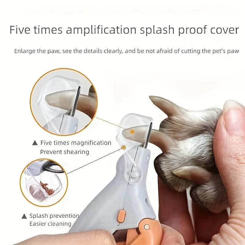 LED Pet Nail Clipper With Light For Cats And Dogs Safe
