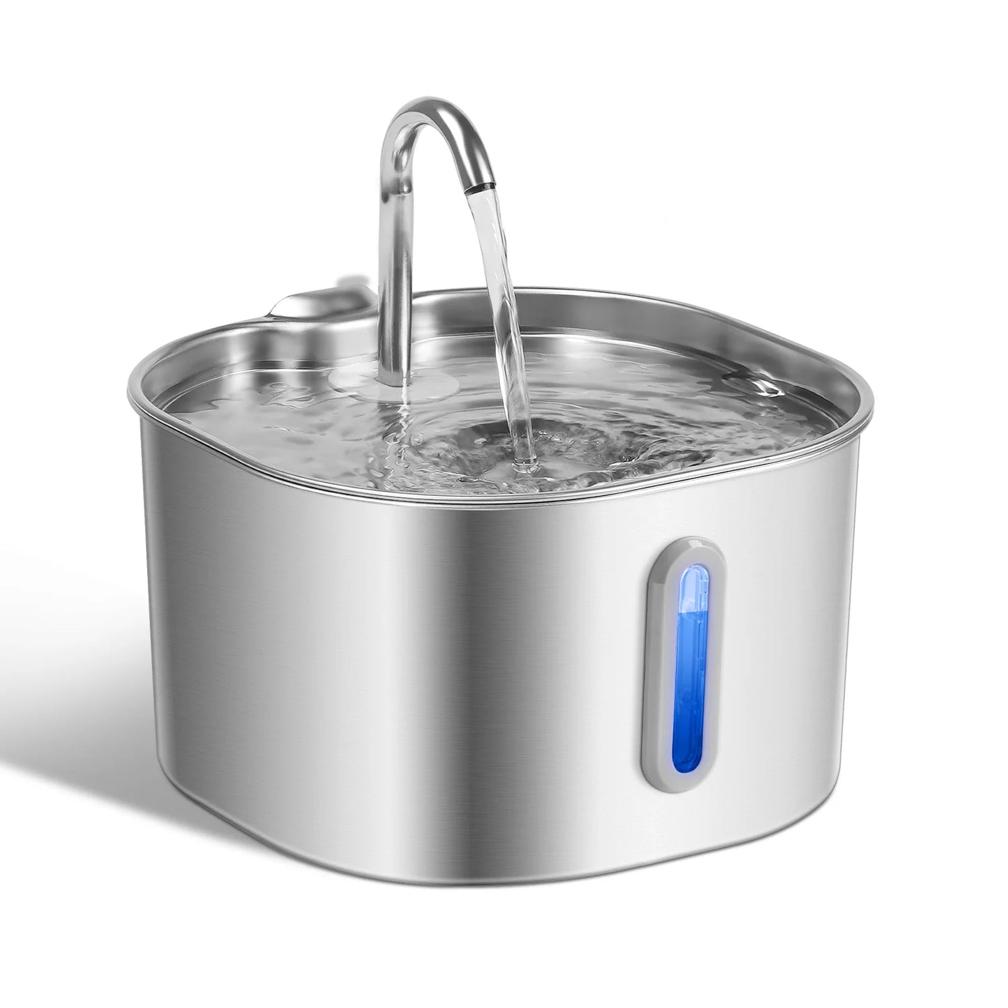Stainless Steel Cat Water Fountain Ultra Quiet Filtration LED