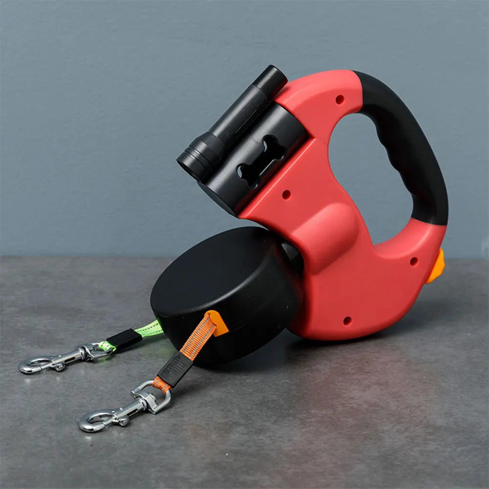 Alloet Double Headed Dog Leash With LED Light Traction Rope