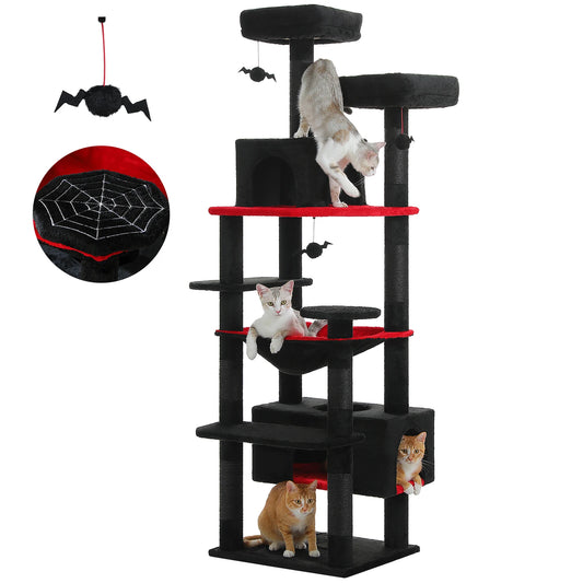 PEQULTI Multi Level Cat Tree With Scratching Posts And Hammock