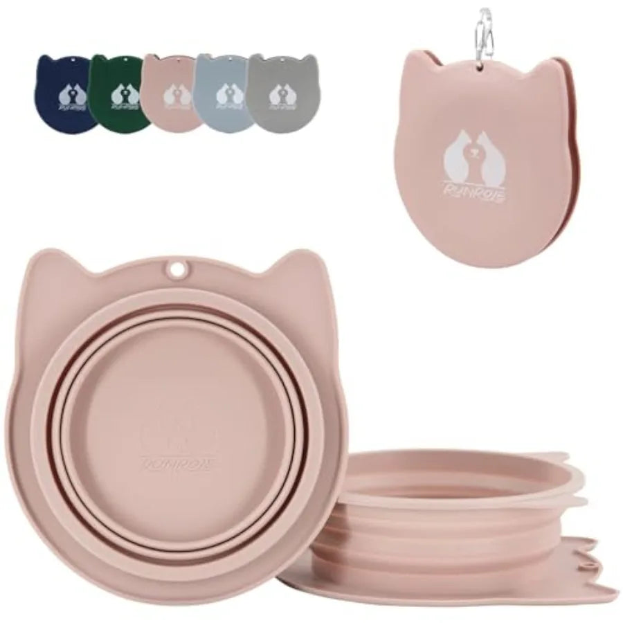 2-In-1 Collapsible Silicone Travel Bowls For Dogs And Cats