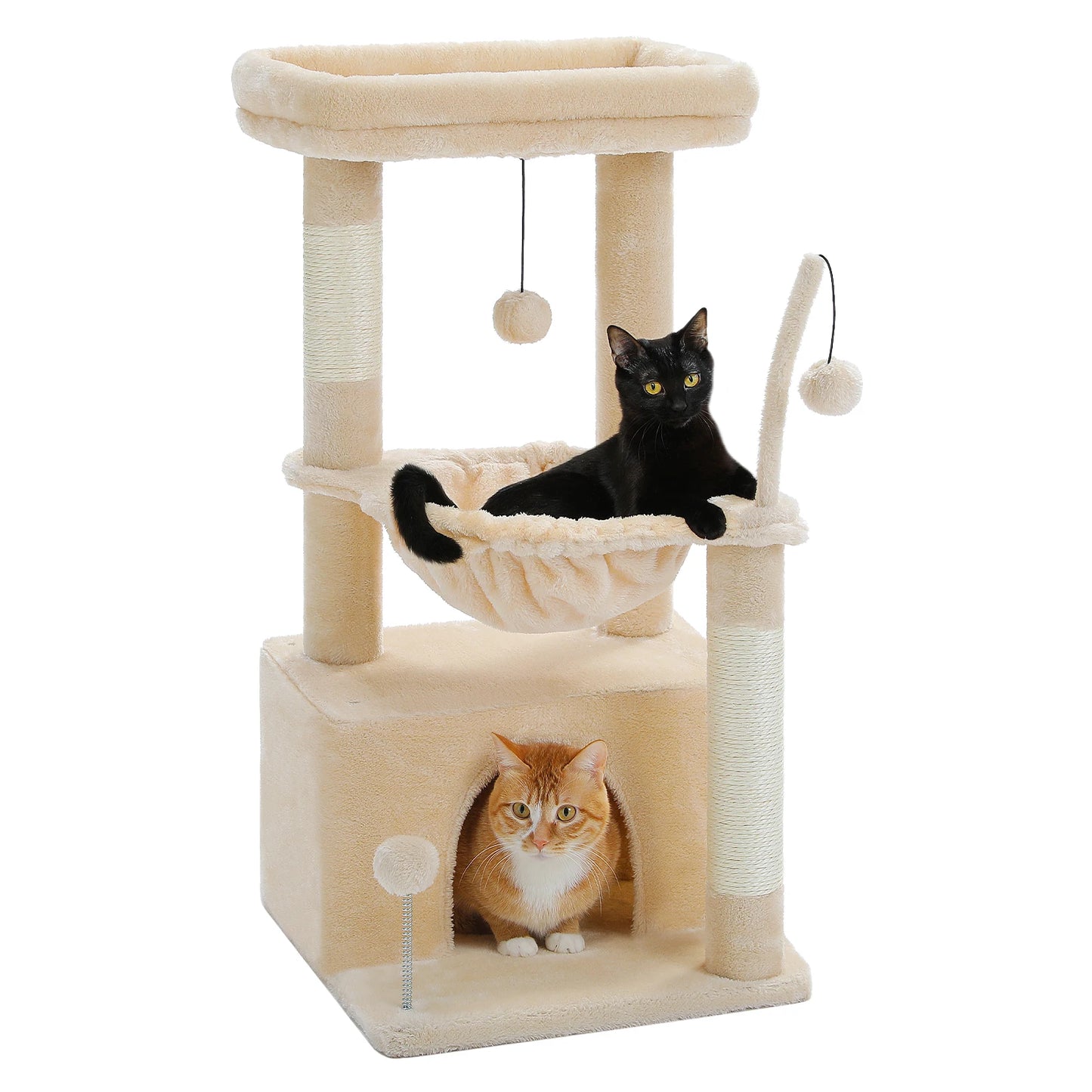 PAWZ Road 4 In 1 Cat Tree With Condo Hammock And Scratching Post