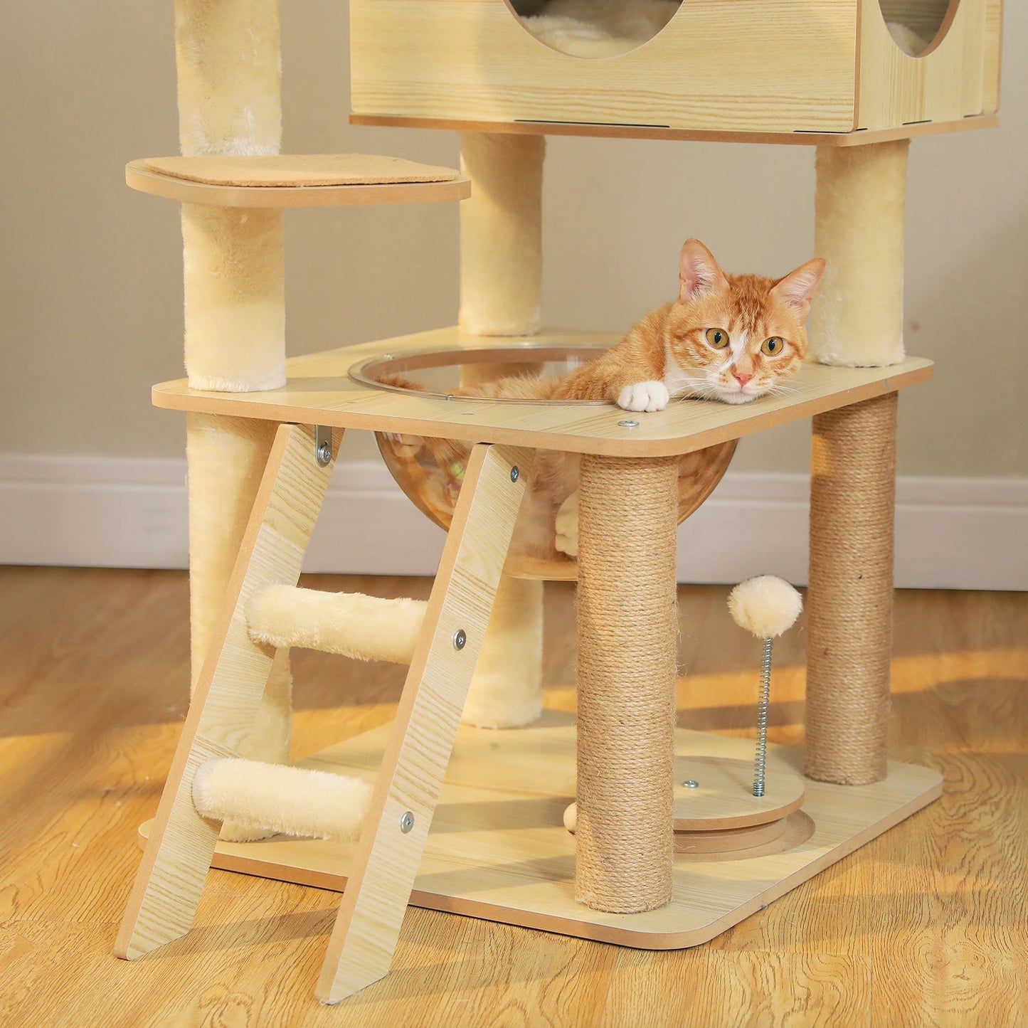 PAWZ Ro Multi-Level Cat Tree Indoor Wood Tower With Scratching Posts