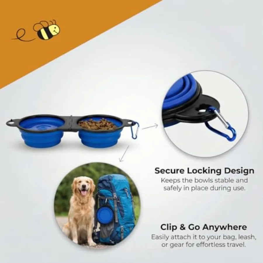 Adjustable Foldable Travel Pet Bowl For Dogs And Cats