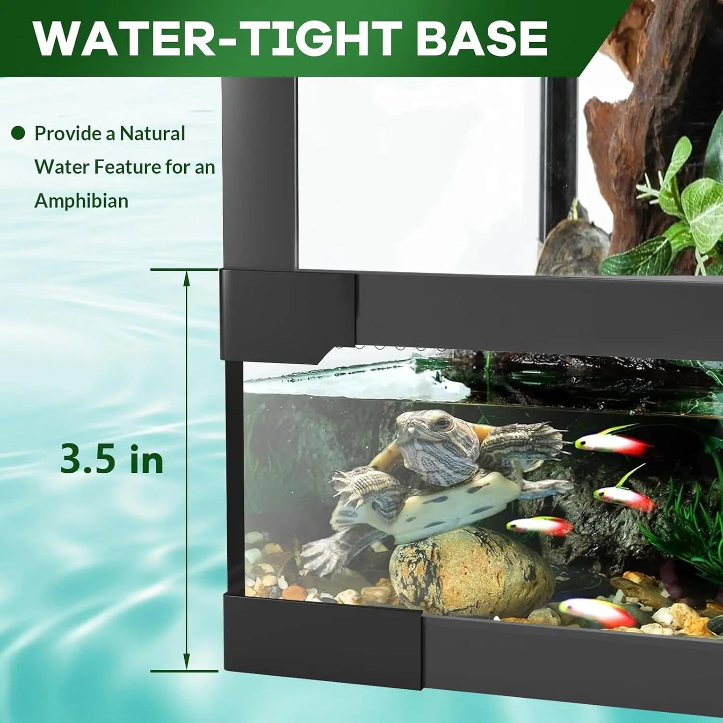 HiMISS Anti-Escape Reptile Glass Terrarium With Top And Side Ventilation