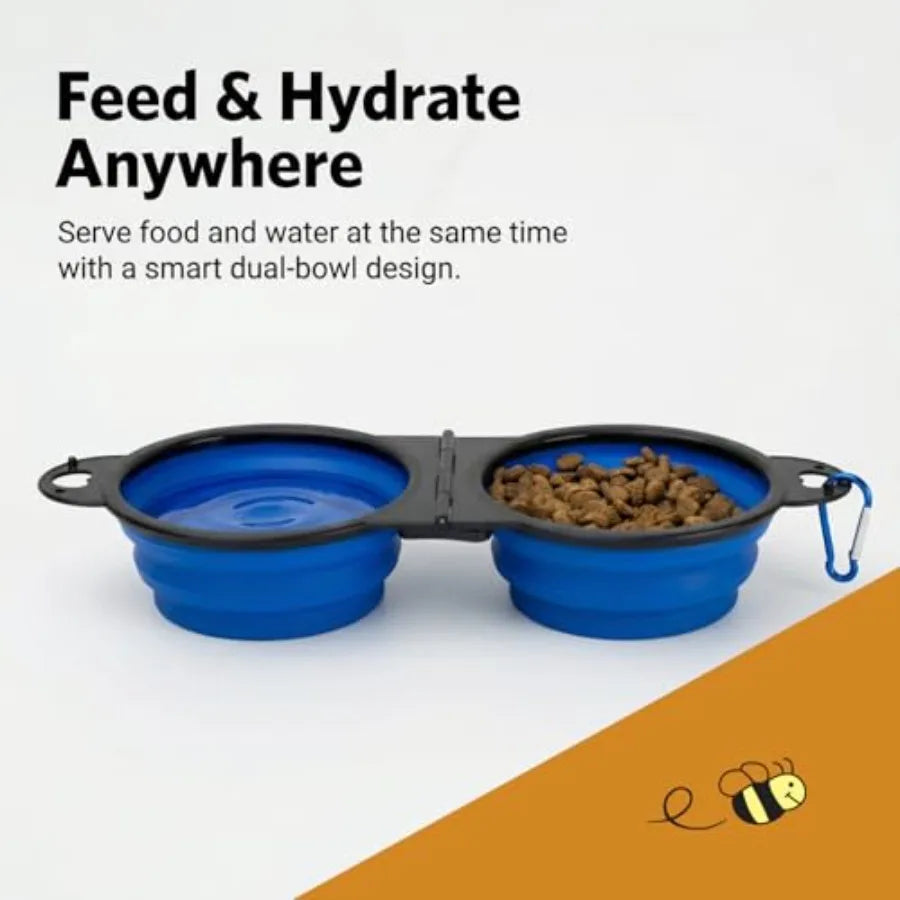 Adjustable Foldable Travel Pet Bowl For Dogs And Cats