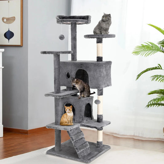 Four Tier Cat Tree With Sisal Posts And Dangling Ball