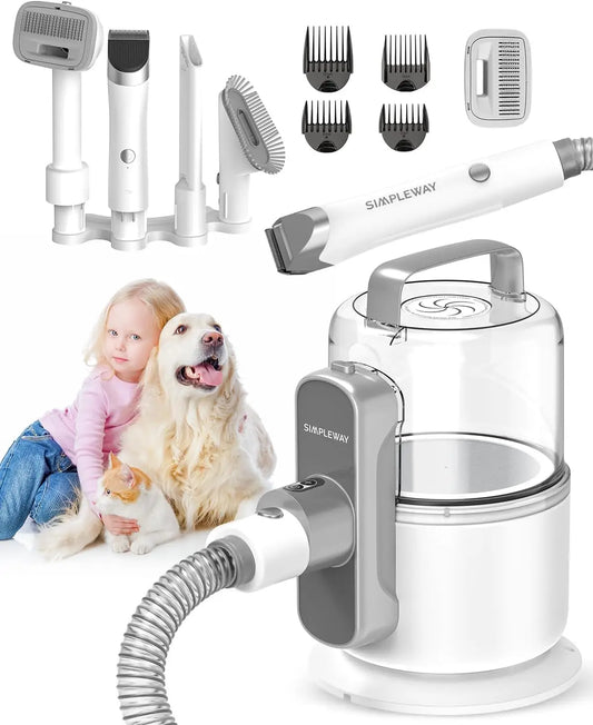 Pet Grooming Vacuum Kit With Quiet Deshedding Tool Attachments