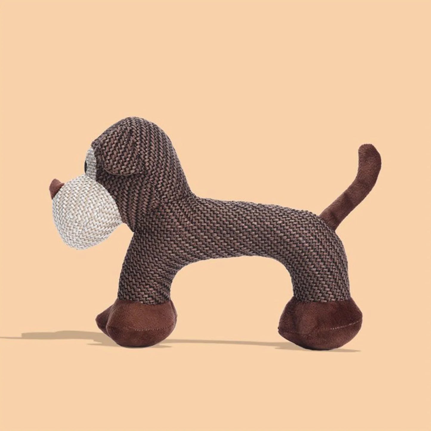 Shunmaii Squeaky Dog Teeth Grinding Toy Plush Linen Animal Shape