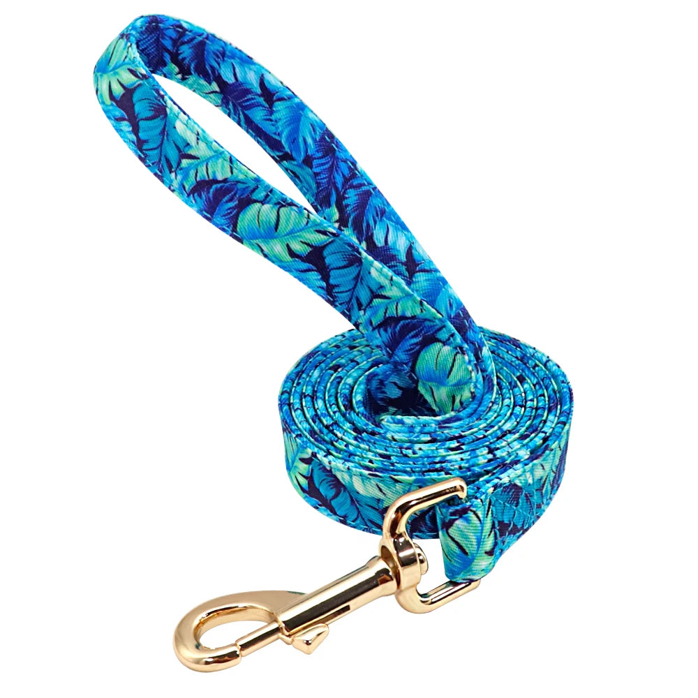 PET ARTIST Personalized Dog Collar Leash Set With Engraved Nameplate