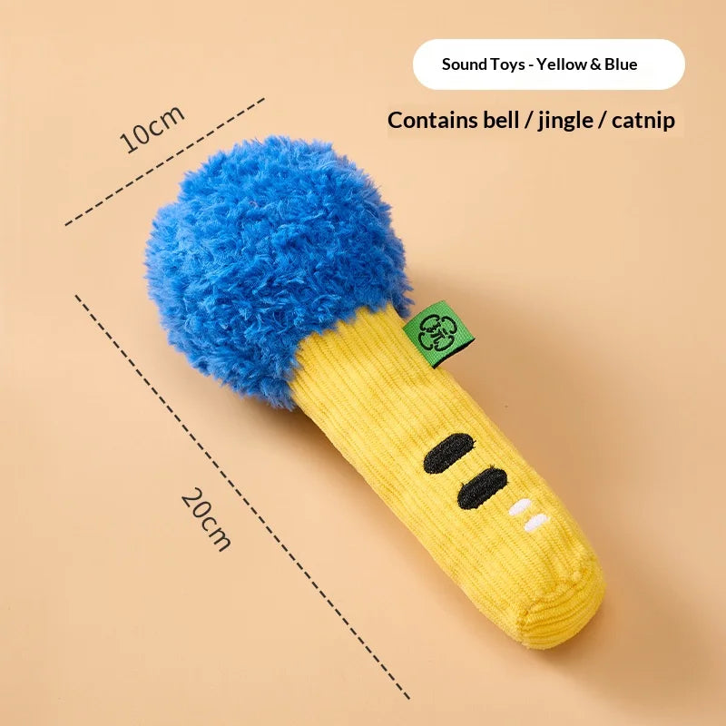 Self Play Cat Toy Crinkle Paper Squeaky Teaser Wand