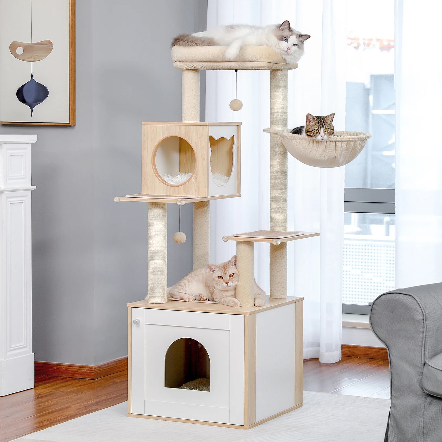 PAWZ Ro Multi Level Cat Tree Indoor Tower Scratching Posts