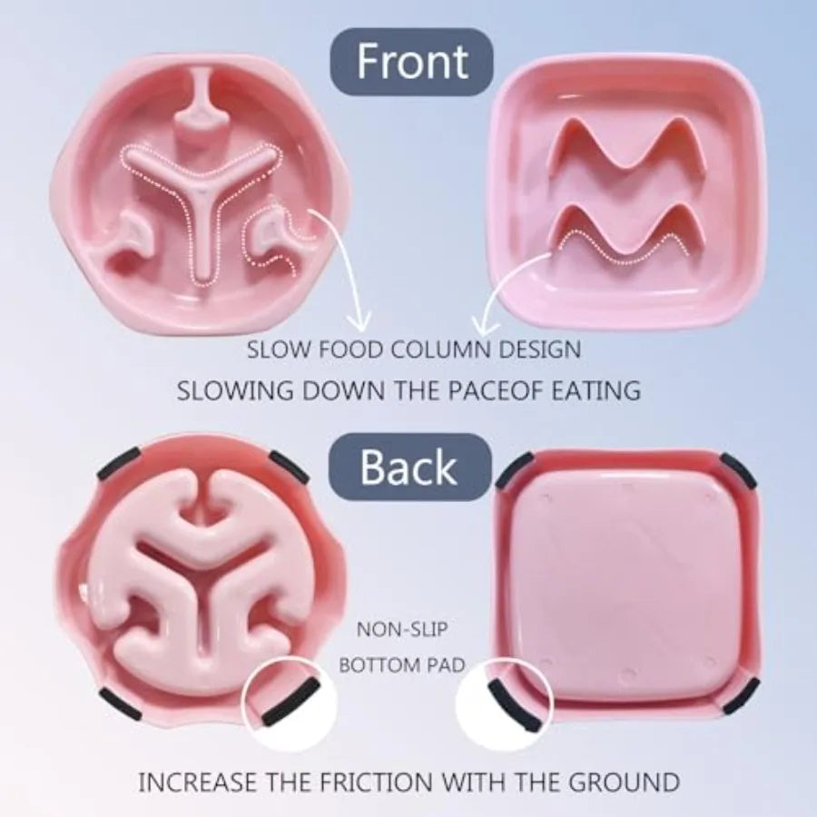 2 Pack Slow Feeder Bowls Silicone For Pets Non Slip