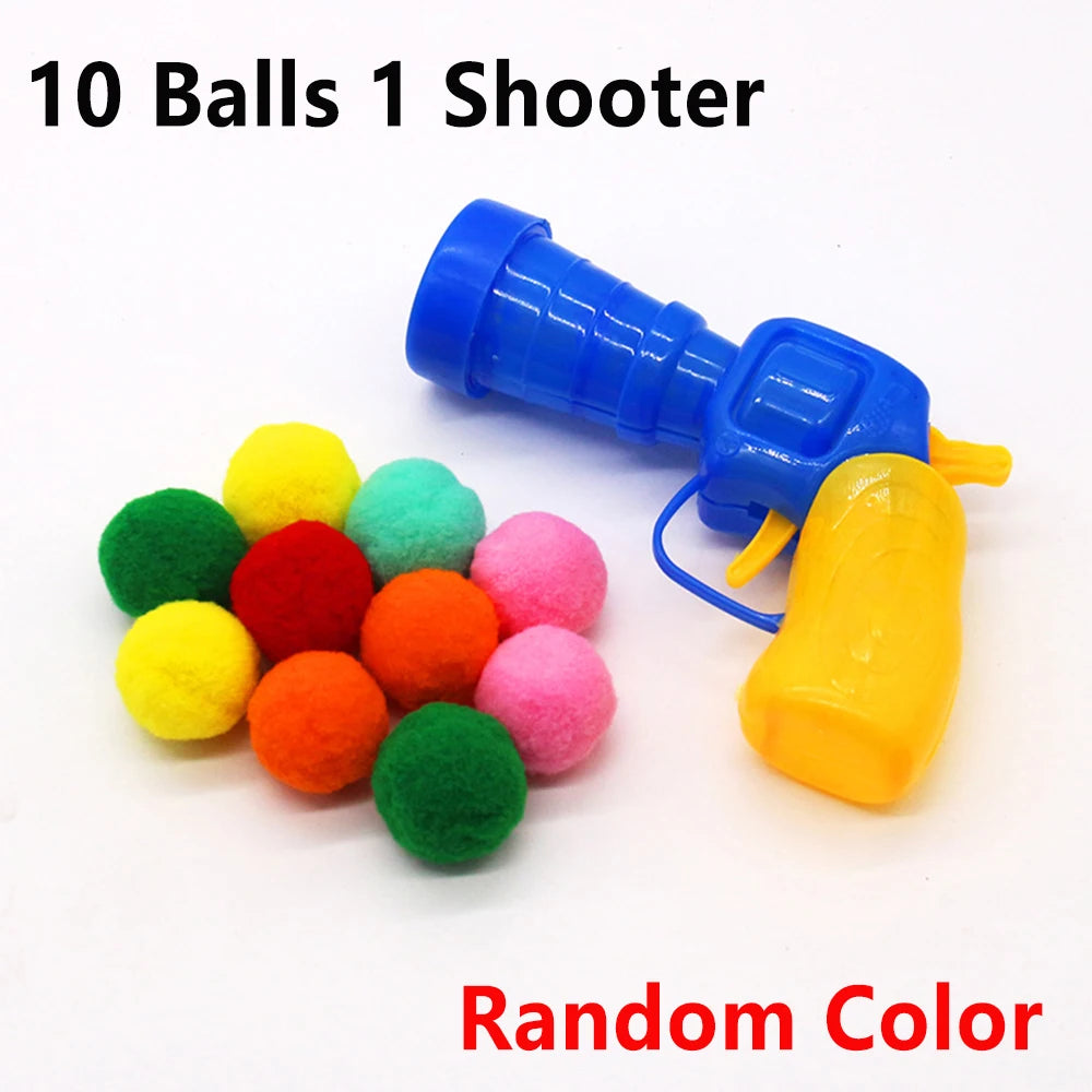Cat Plush Ball Shooting Gun Toy for Interactive Cat Play