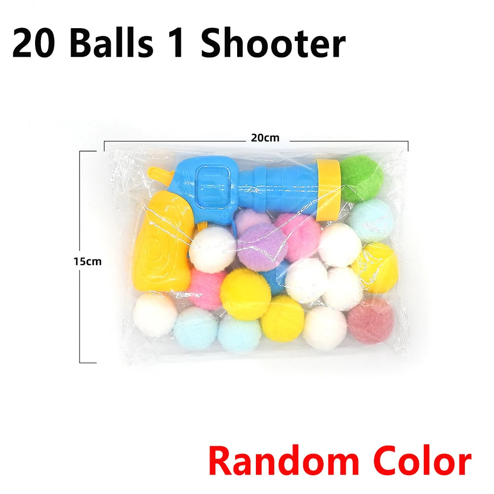 Cat Plush Ball Shooting Gun Toy for Interactive Cat Play