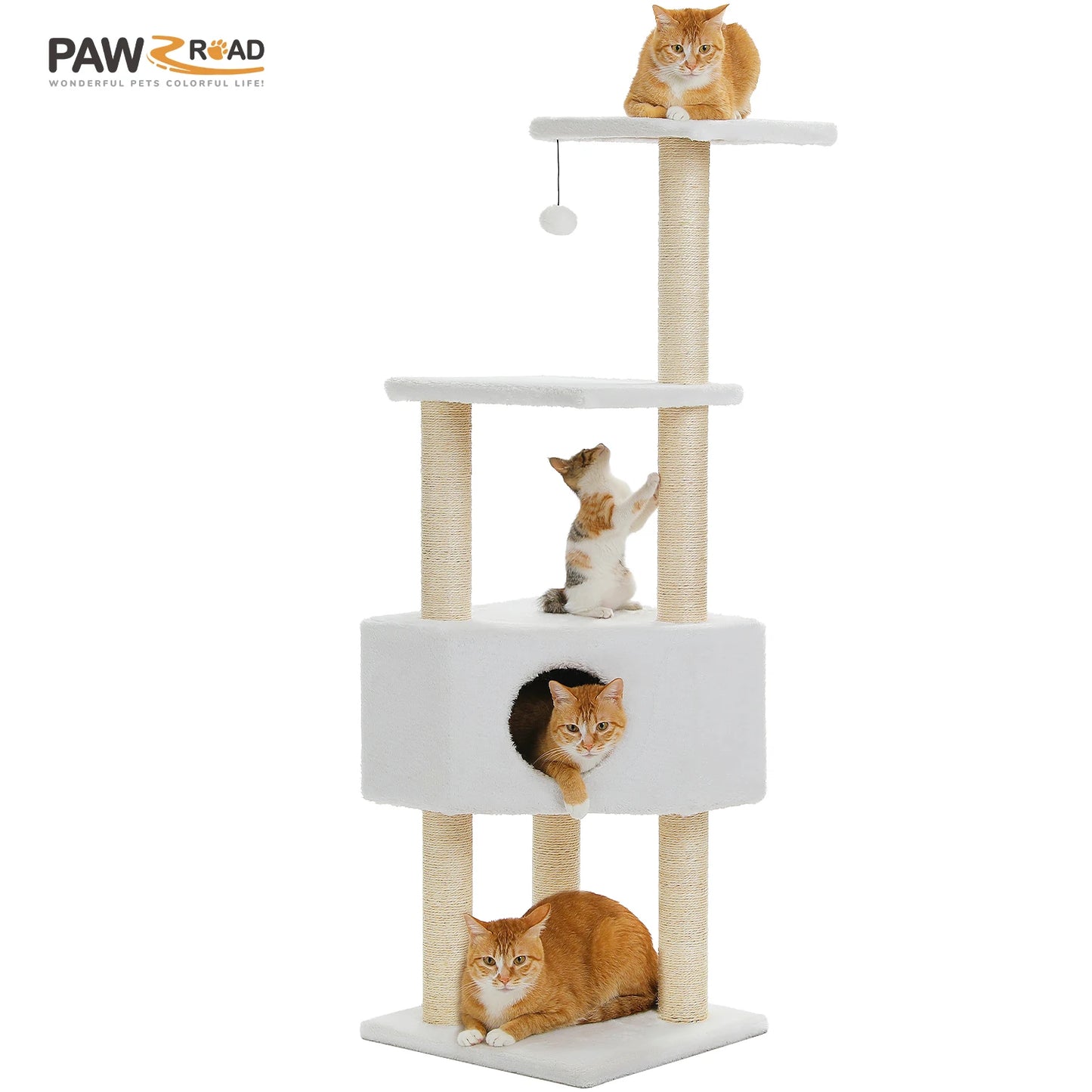 PAWZ Road Cat Tree With Toy Perch And Scratching Posts