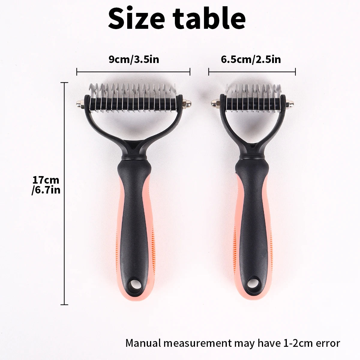 Pet Grooming Brush Double Sided Dematting Rake for Dogs Cats