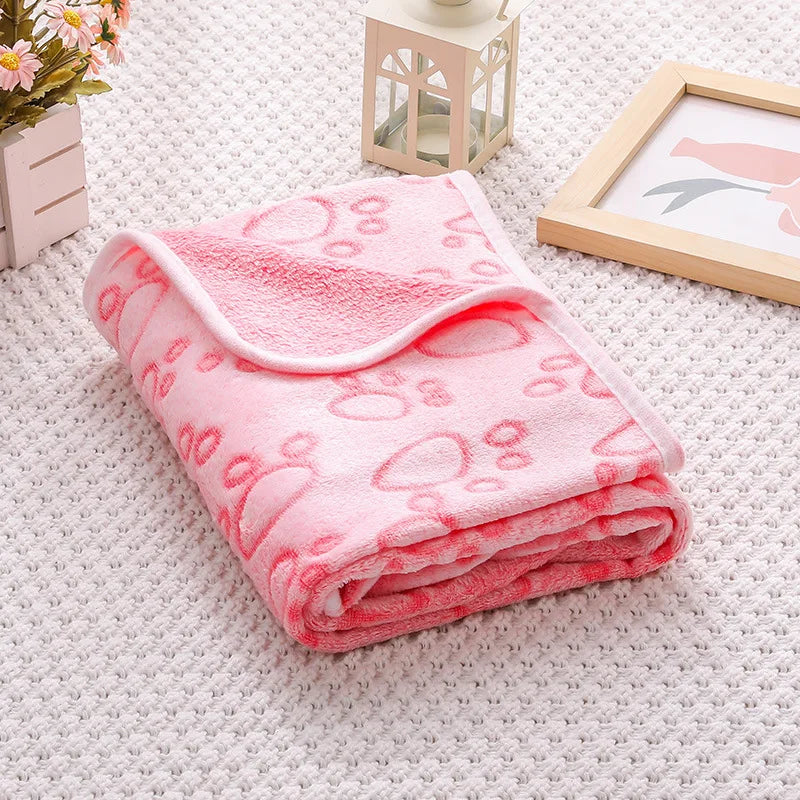 Soft Fluffy Pet Blanket For Cats And Dogs Cartoon Pattern