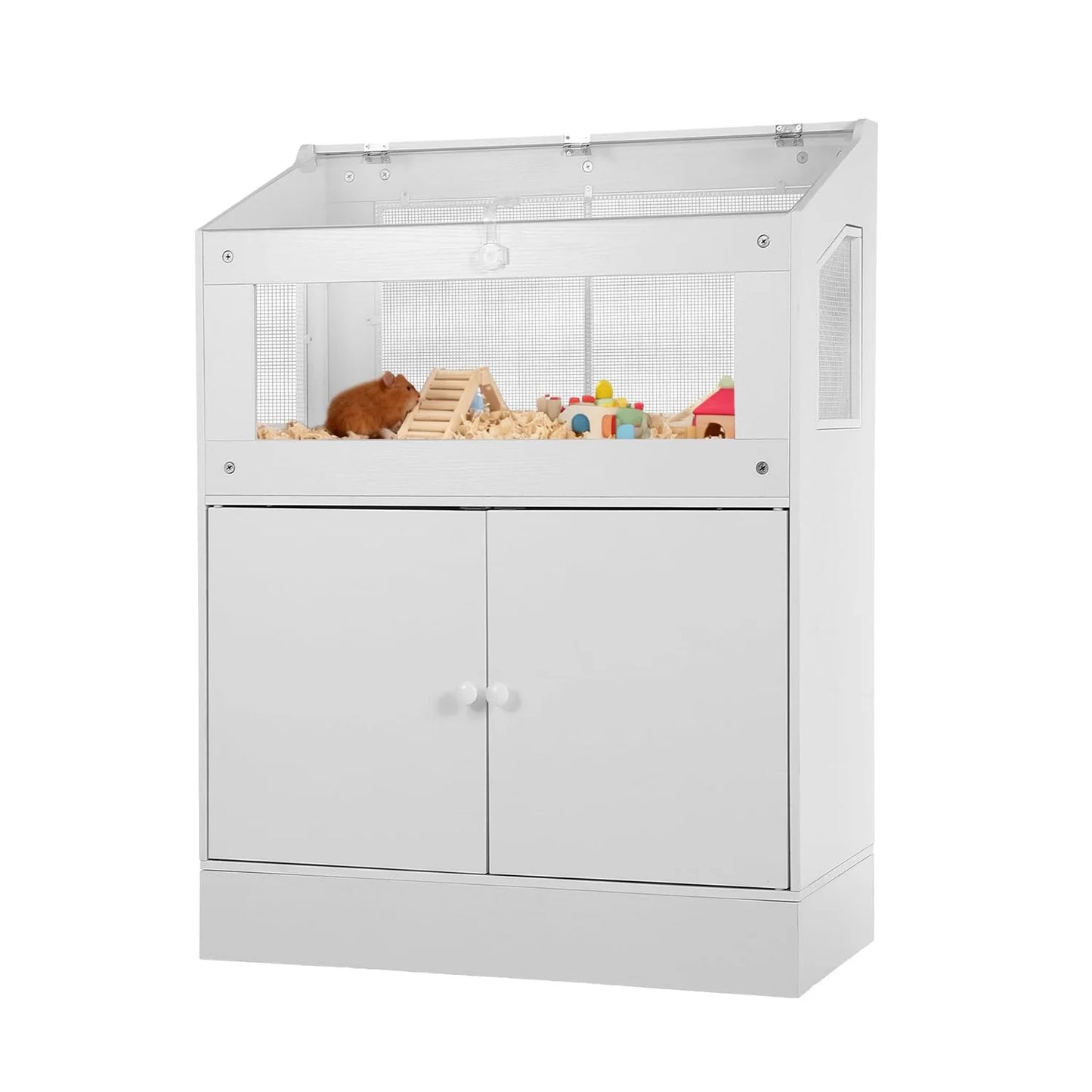 HiMISS Large Acrylic Small Animal Cage With Storage Cabinet Habitat
