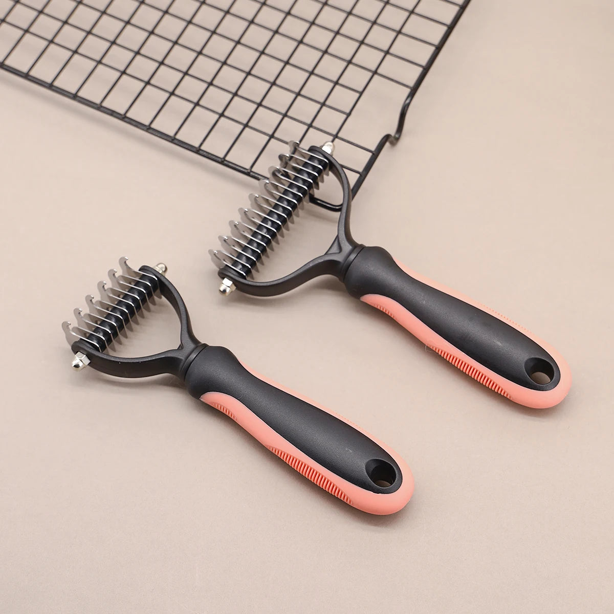Pet Grooming Brush Double Sided Dematting Rake for Dogs Cats