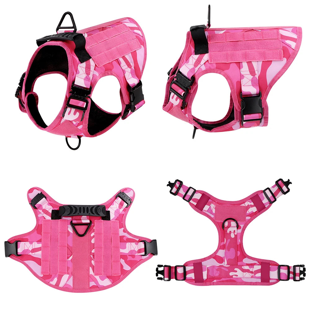 PETRAVEL Military Camouflage Dog Harness For Large And Medium Dogs