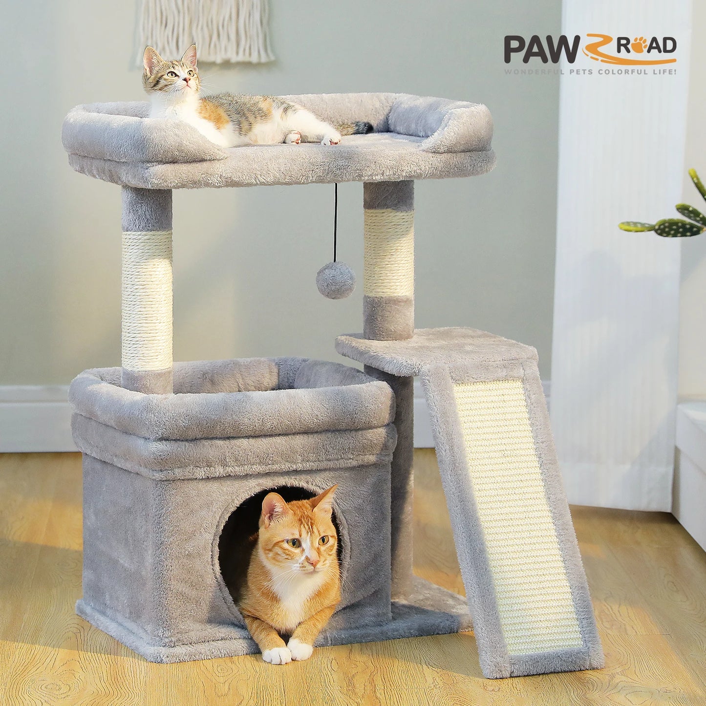 PAWZ Road Cat Tree Indoor Tower With Sisal Post Pad