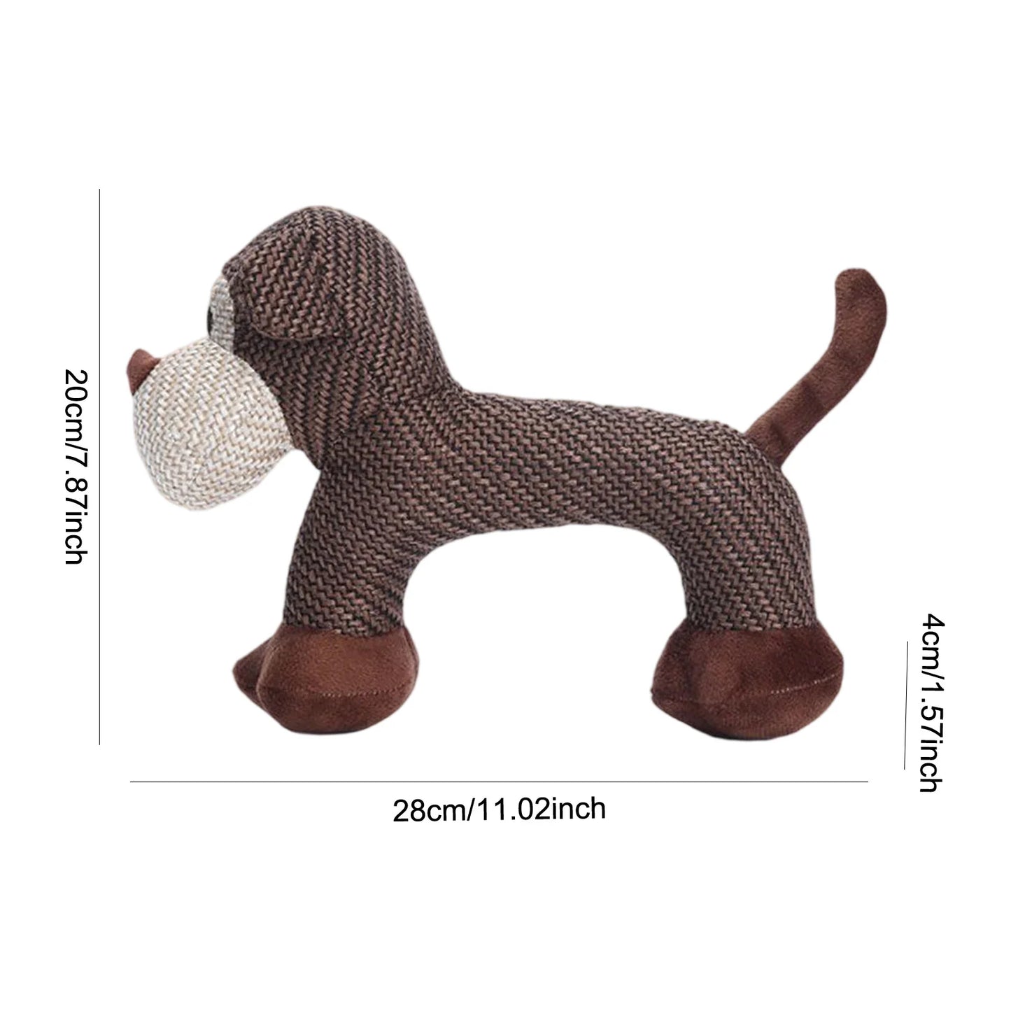 Shunmaii Squeaky Dog Teeth Grinding Toy Plush Linen Animal Shape