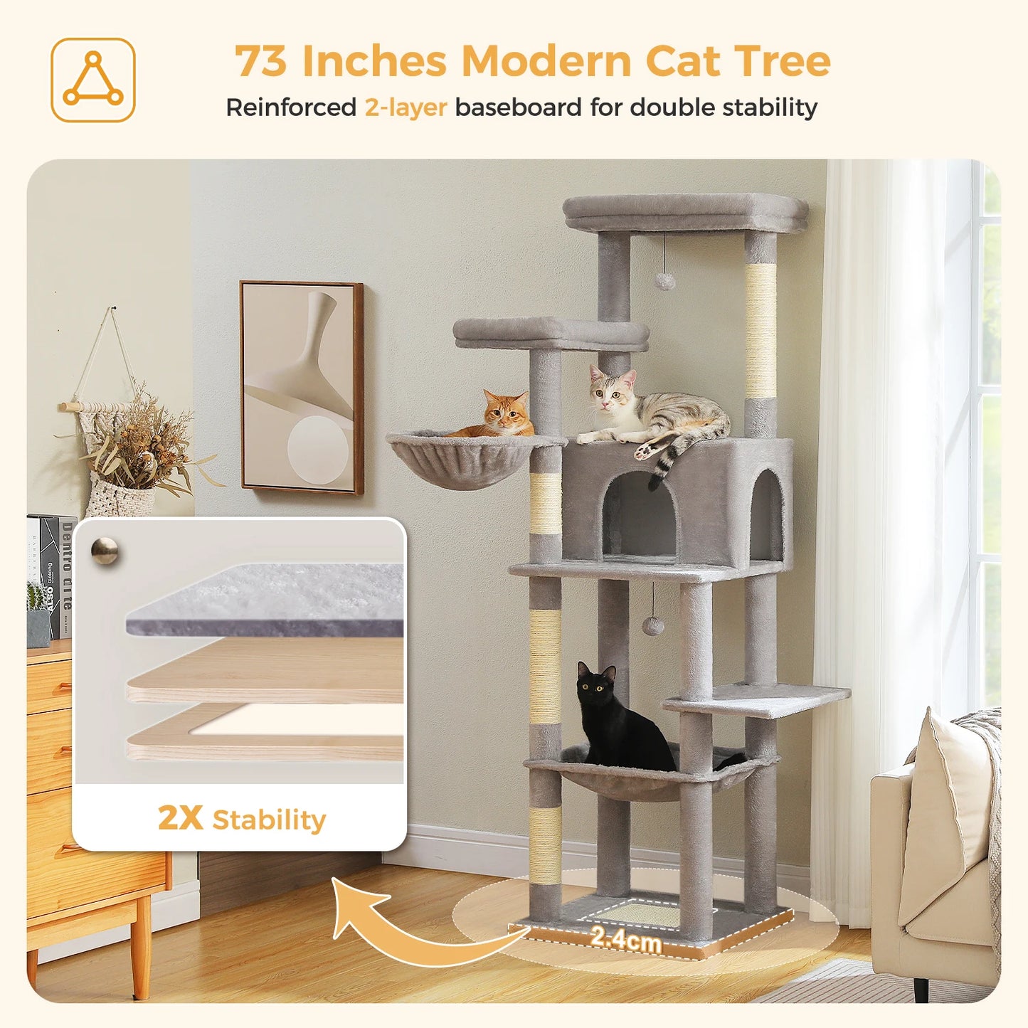PAWZ Road Large Cat Tree For Indoor Cats