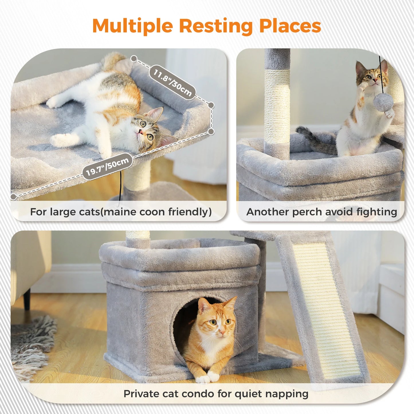 PAWZ Road Cat Tree Indoor Tower With Sisal Post Pad